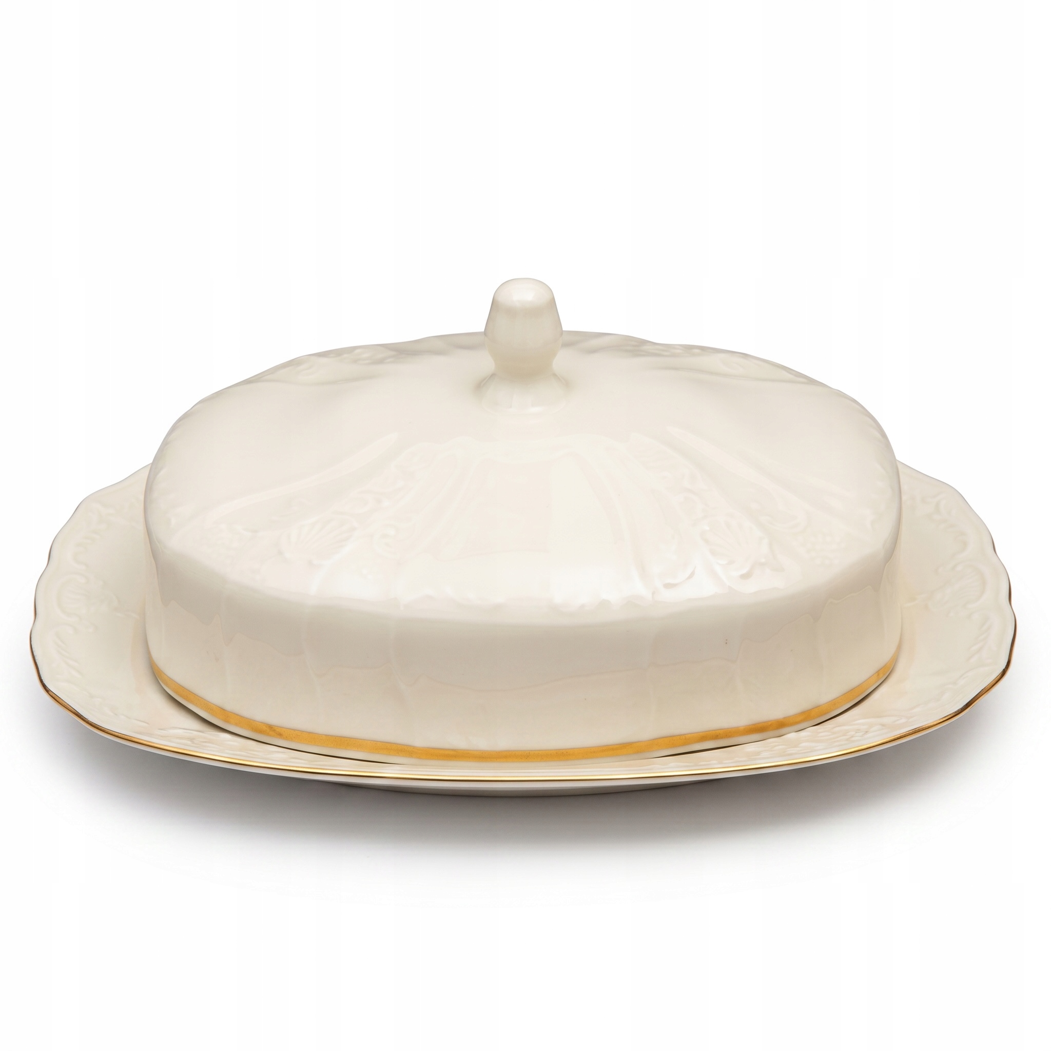 Porcelánová máslenka Bernadotte Ivory Gold se zlatým okrajem