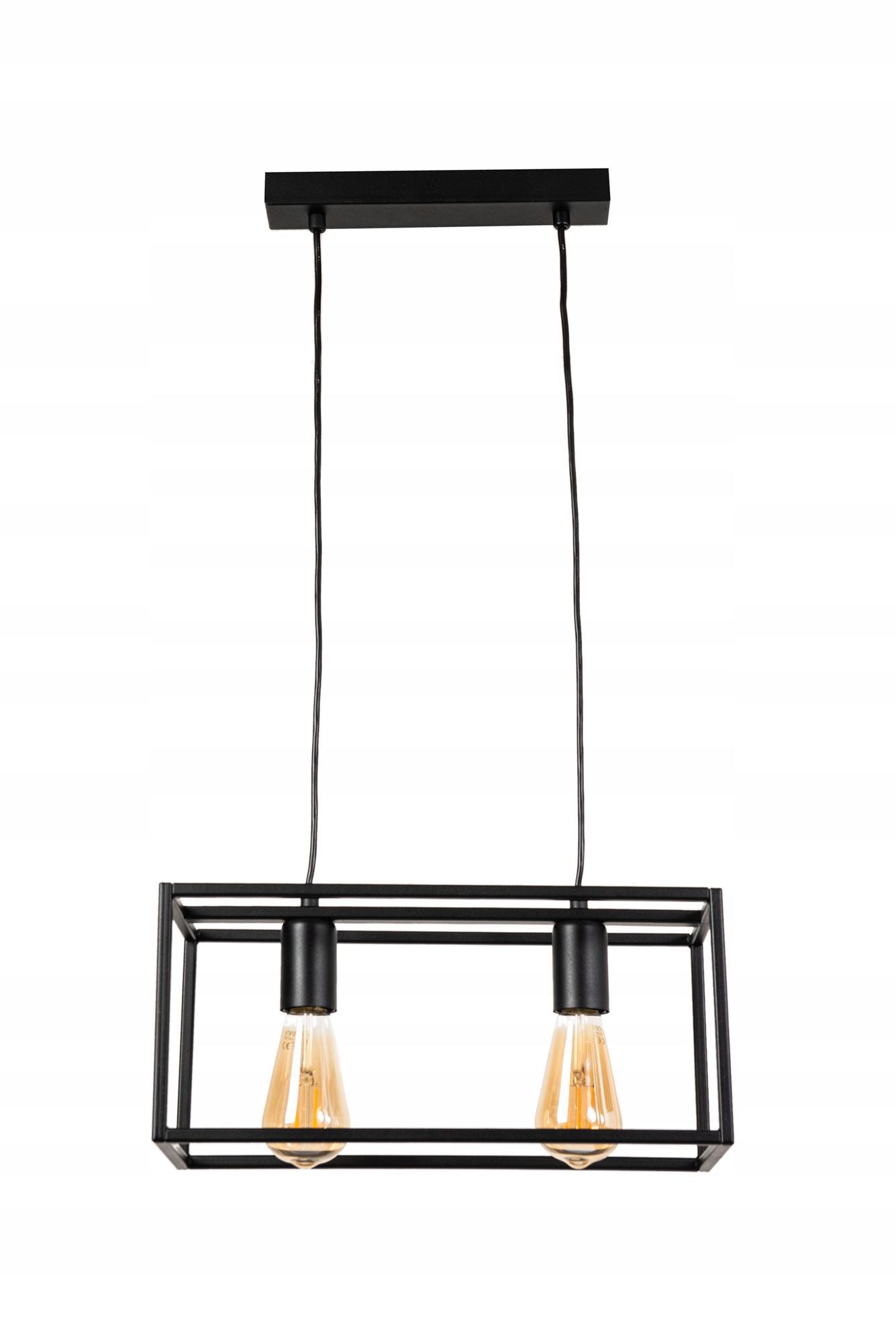 

Lampa sufitowa wisząca czarna loft podwójna Cubo