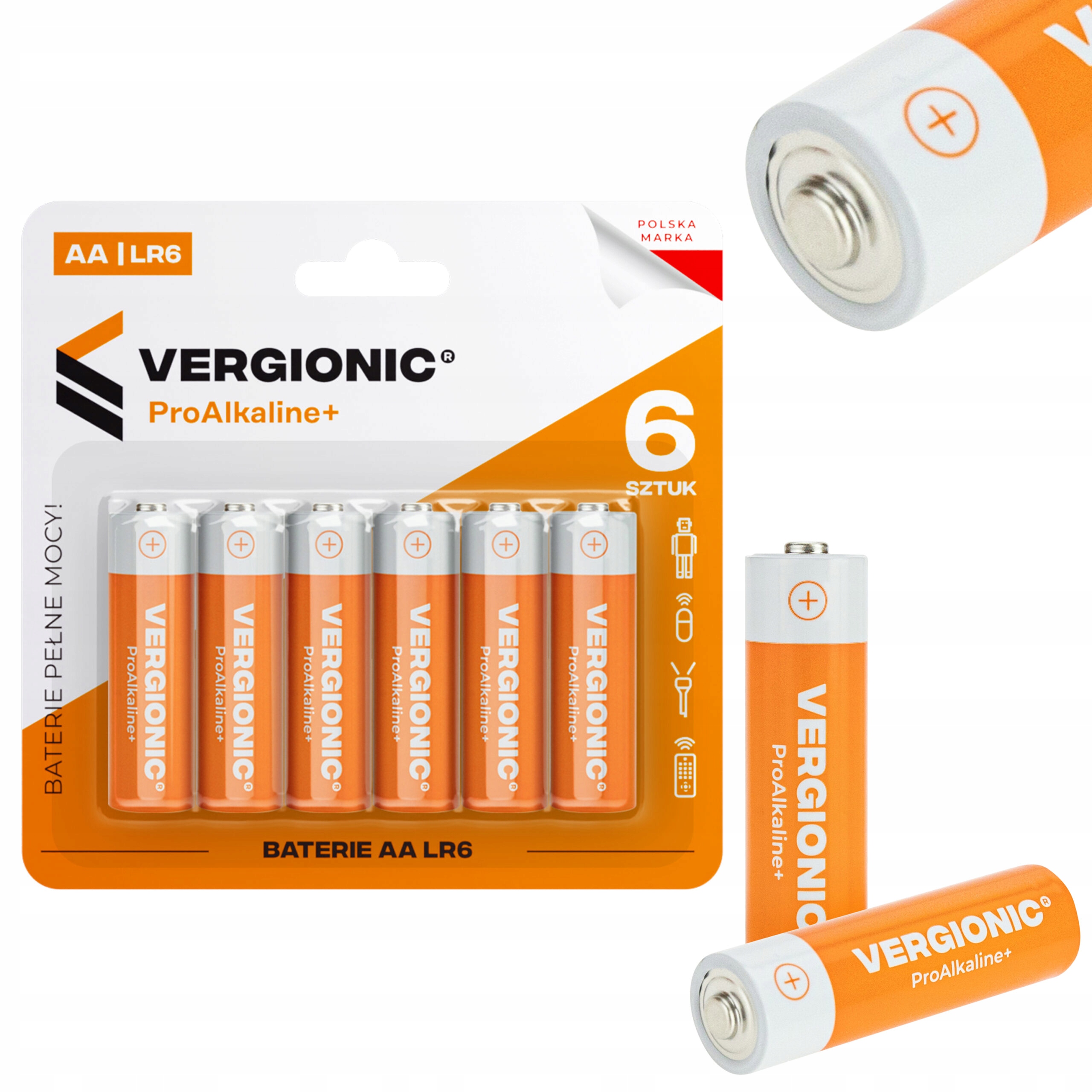 BATERIE ALKAICZNE 6 SZT R6 AA VERGIONIC Napięcie 1.5 V