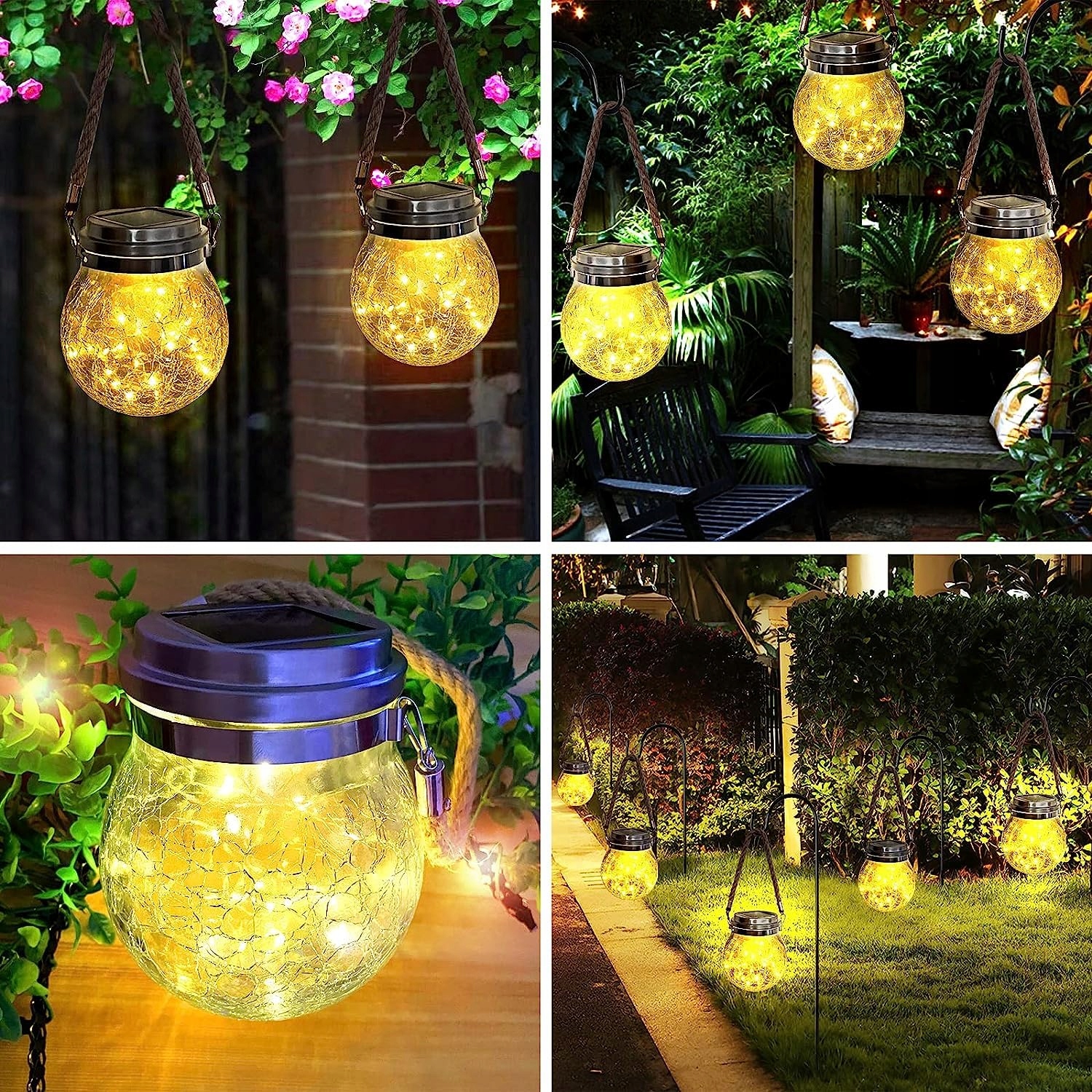 LED SOLARGLAS Lampa Solarna LED Zestaw 2 Sztuki Oświetlenie Ogrodowe — miniatura 8
