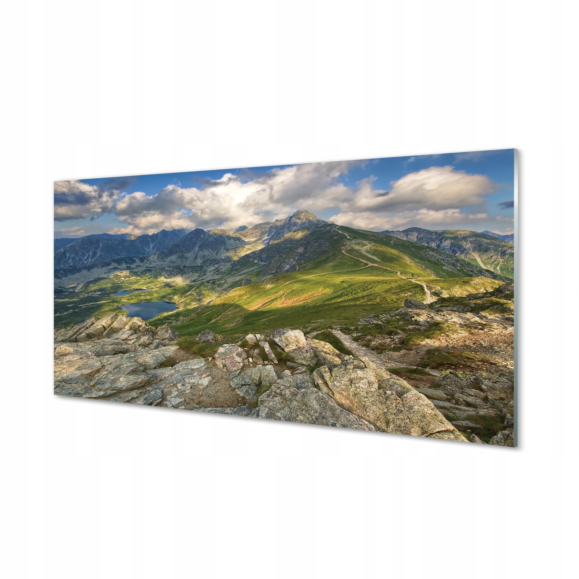 Moderní plexi grafika Hory jezero 100x50 cm
