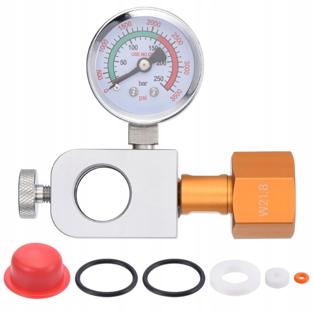 W21.8 Adapter Przetoczkowy Do Sodastream Quick Connect CO2 z miernikiem 3500psi
