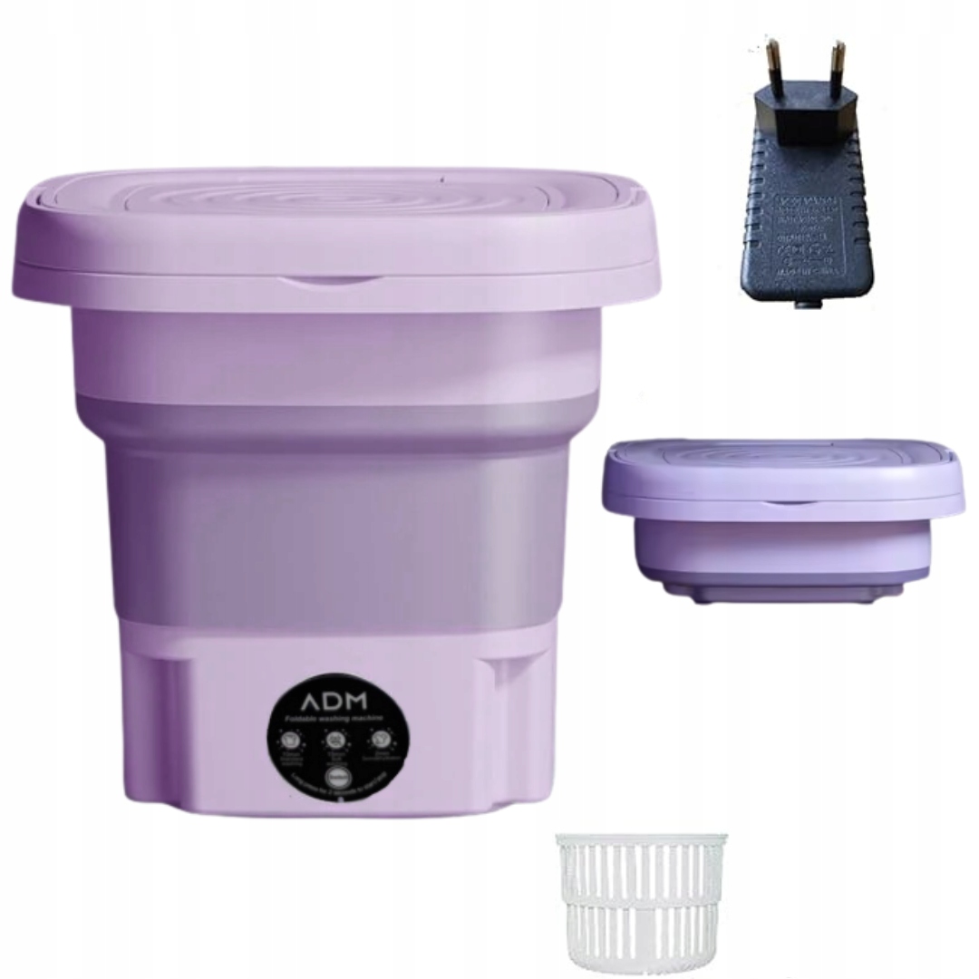 Adm przenośna składana mini pralka turystyczna fioletowa