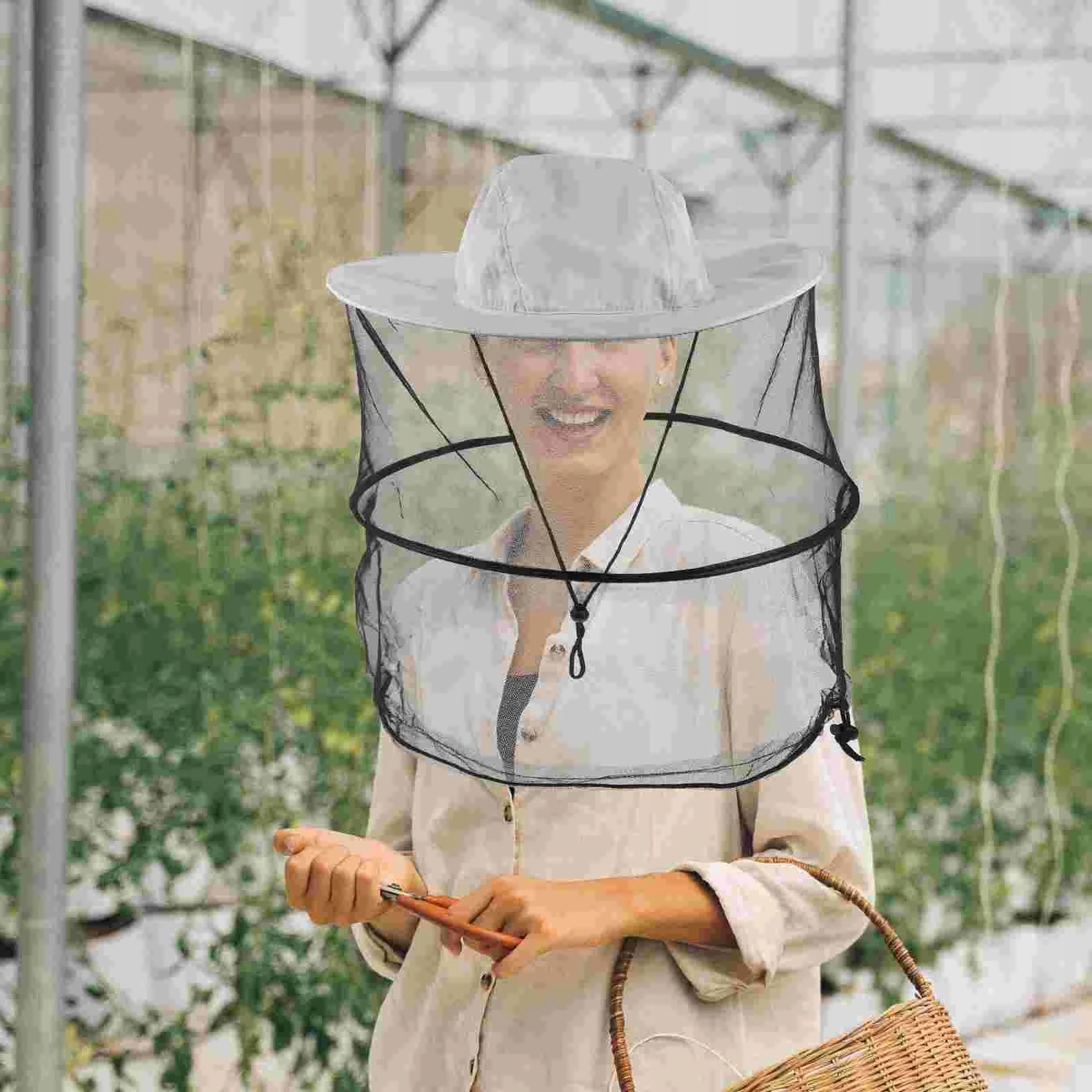 KAPELUSZ Z SIATKĄ NA KOMARY SZARY POLIESTER REGULOWANY NA CAMPING Rozmiar (obwód głowy w cm) uniwersalny