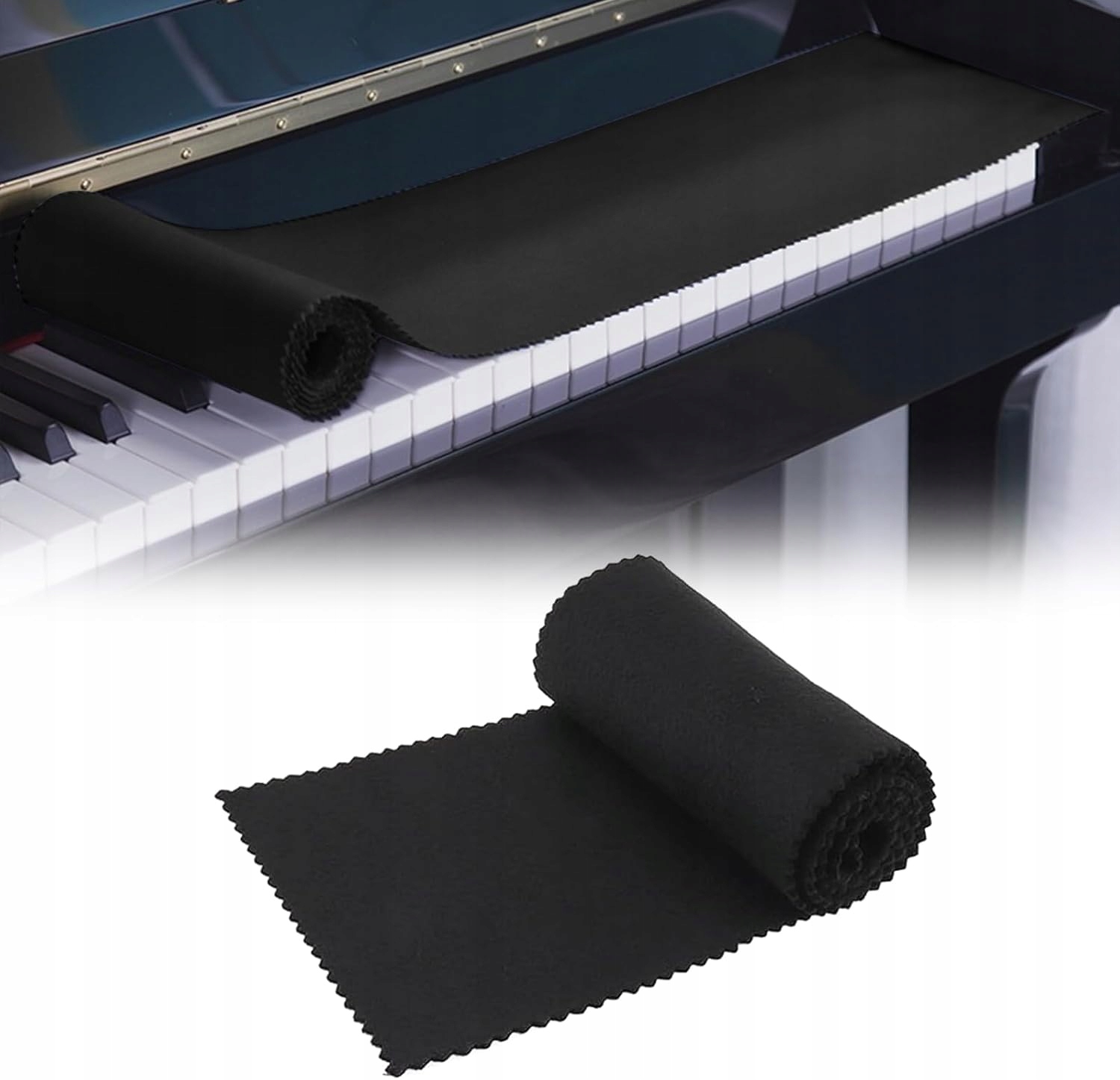 Pokrowiec Na Klawisze Pianina 88 Klawiszy Welur 125x15 cm Przeciwpyłowy