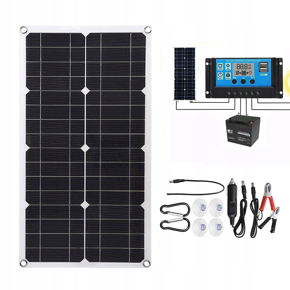 Solární panel 300W Regulátor 12V 30A Baterie Solární usměrňovač Nabíječka