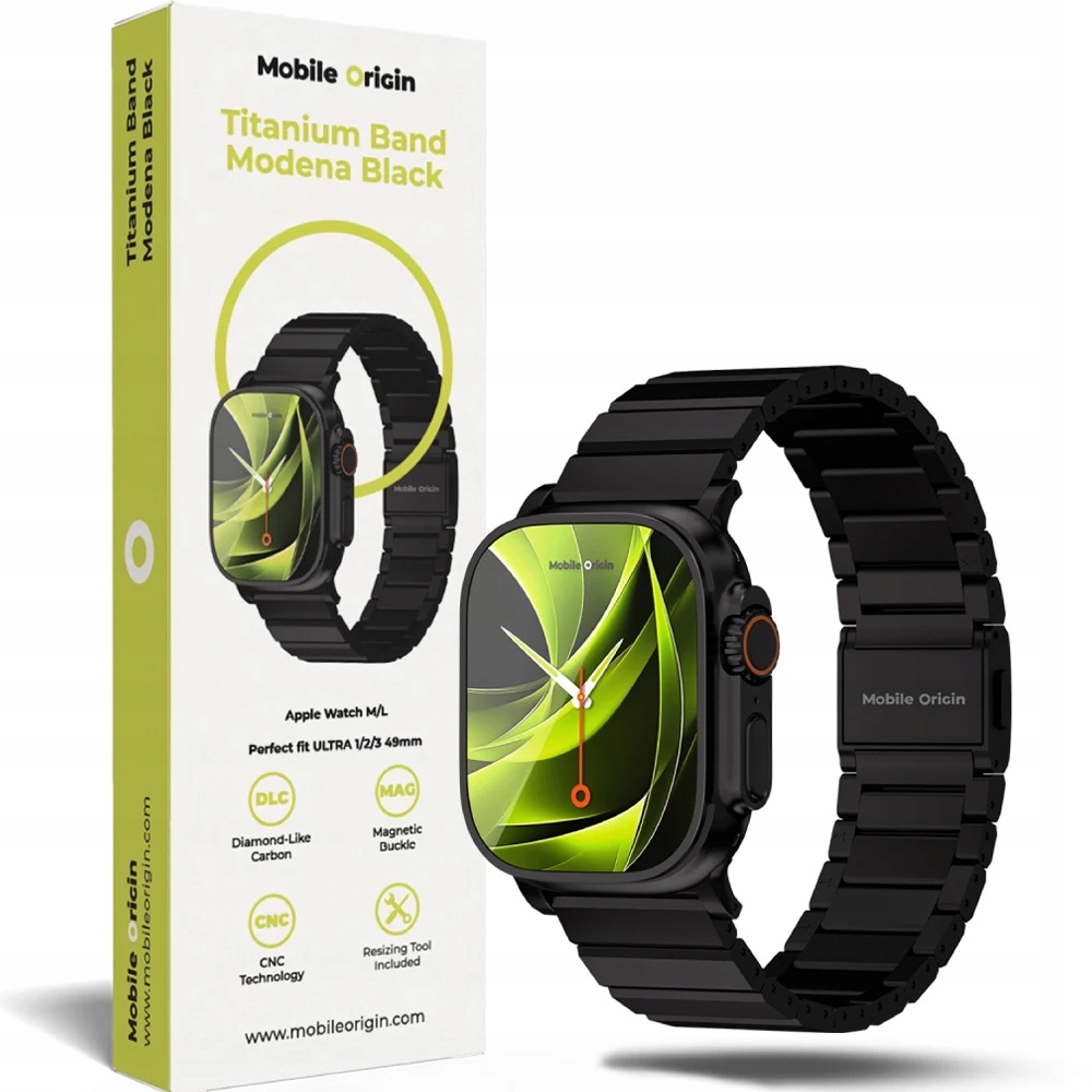 Pásek Mobile Origin pro Apple Watch 49/46/45/44 mm, titanový, řemínek na ruku
