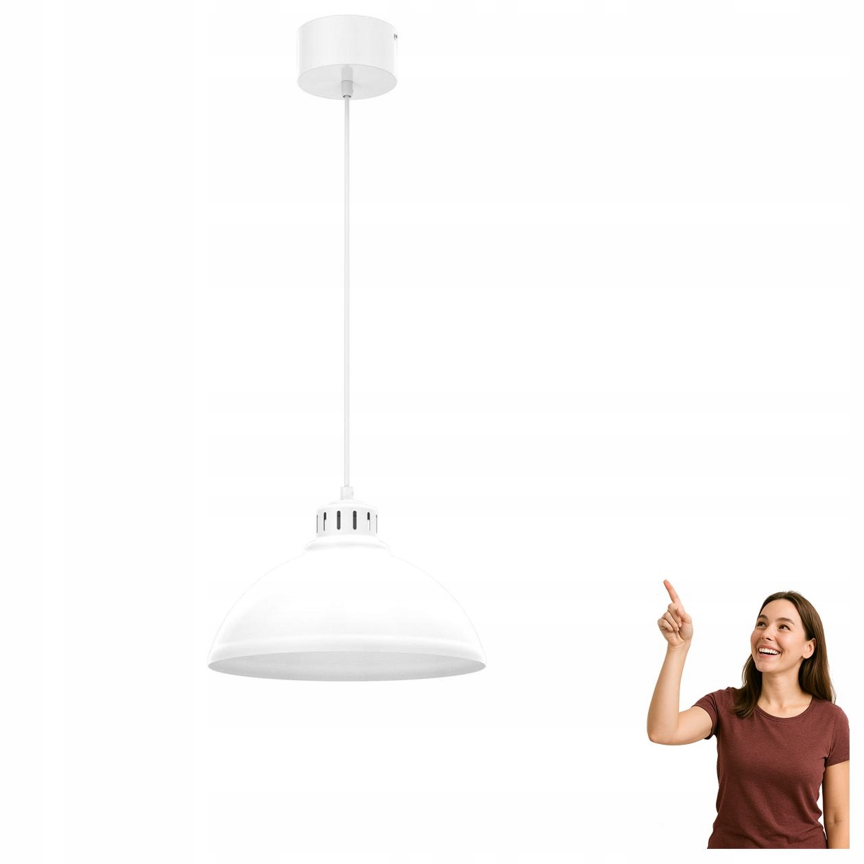 Bílá závěsná lampa Sven 9098 Luminex