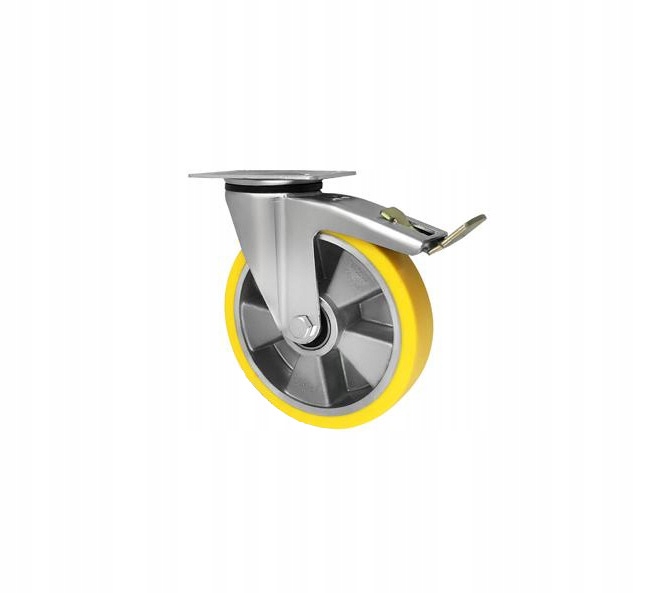 Otočné hliníkovo-polyuretanové kolo, brzda 200