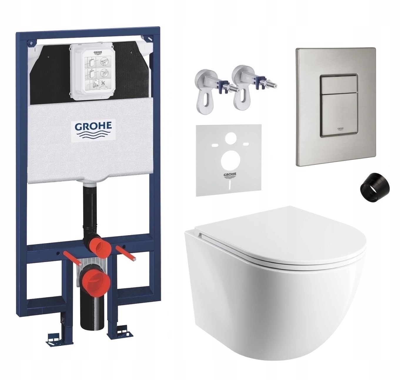 7v1 Wc Set, Stelaz Grohe Slim Wc Mísa Rim Silent Omnires Tlačítko