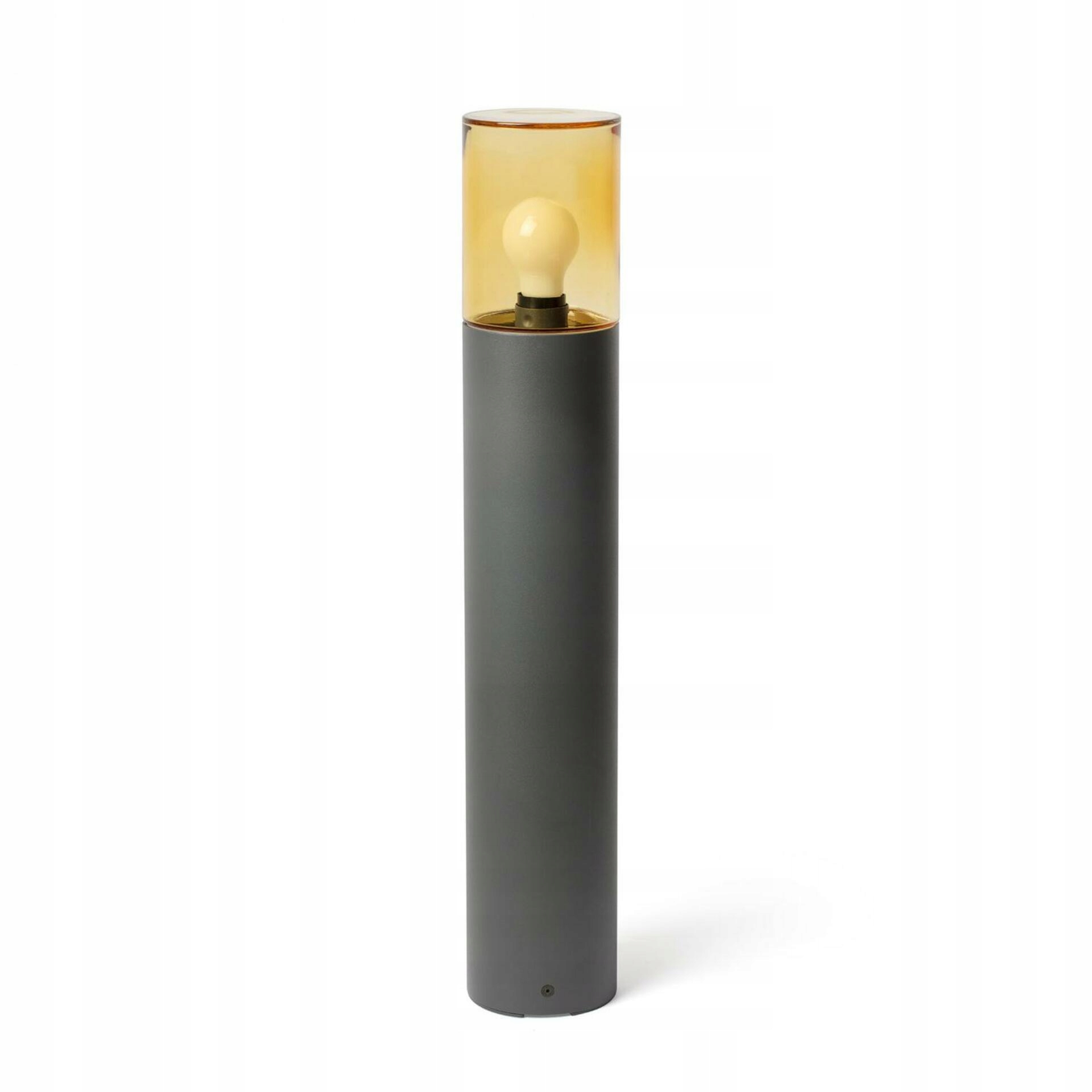 Faro Kila 700 stĺpiková lampa, IP65, E27, tmavo šedá, jantárový difúzor