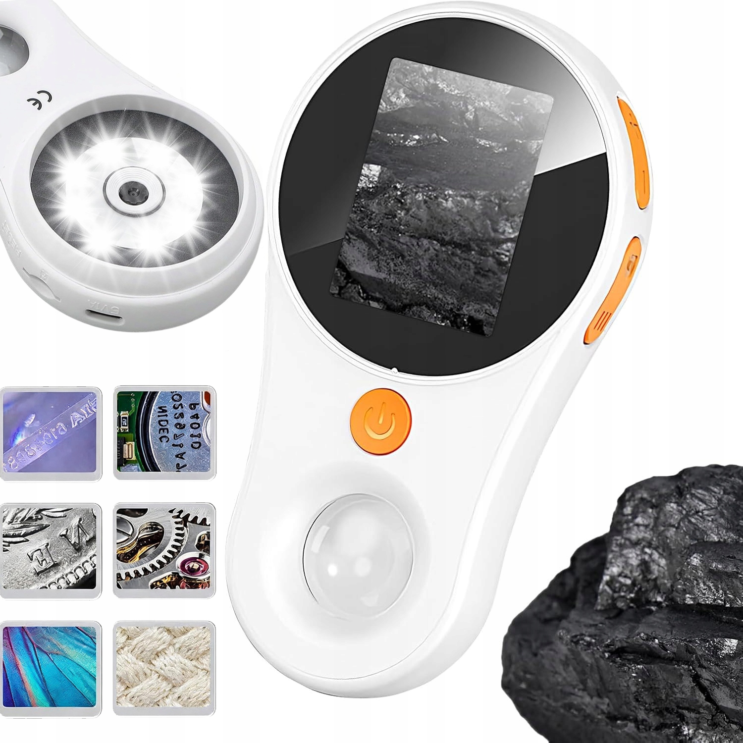 Digitální Lupa Sklo 8 Led Obrazovka 2 Palce Hd Ips Zoom Přenosný