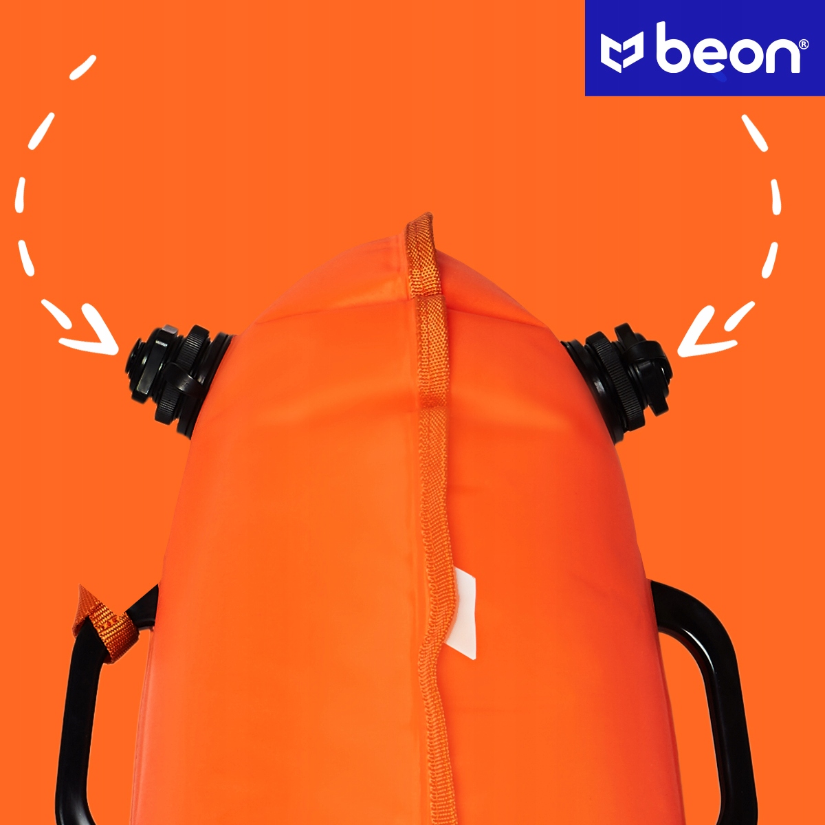 BOJKA DO PŁYWANIA BOJA ASEKURACYJNA PŁYWACKA SUCHA KIESZEŃ DMUCHANA BEON Długość 72 cm