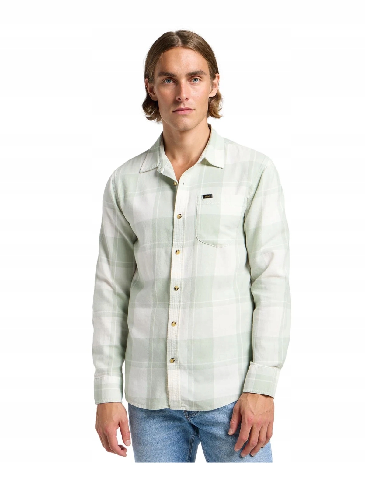 Pánská košile Lee Mercantile Shirt Soft Sage 112364117 L