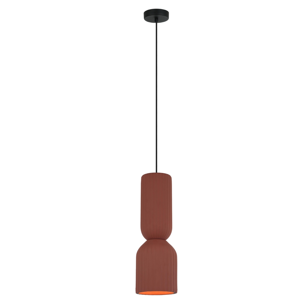 Závěsná lampa japandi červená keramická E27 15W Balera Light Prestige