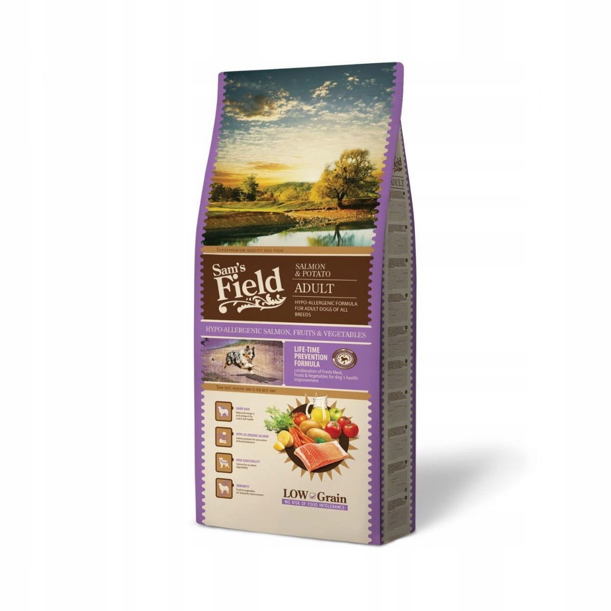 Hipoalergiczna sucha karma dla psów 13kg Z Łososiem ziemniakami Sam's Field