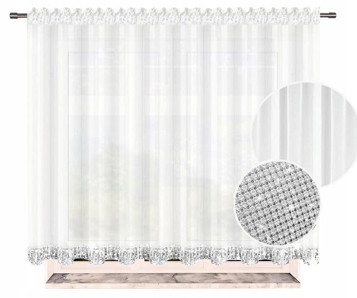 

Firany Cyrkonie Firana 130x600 cm Firanki gotowe