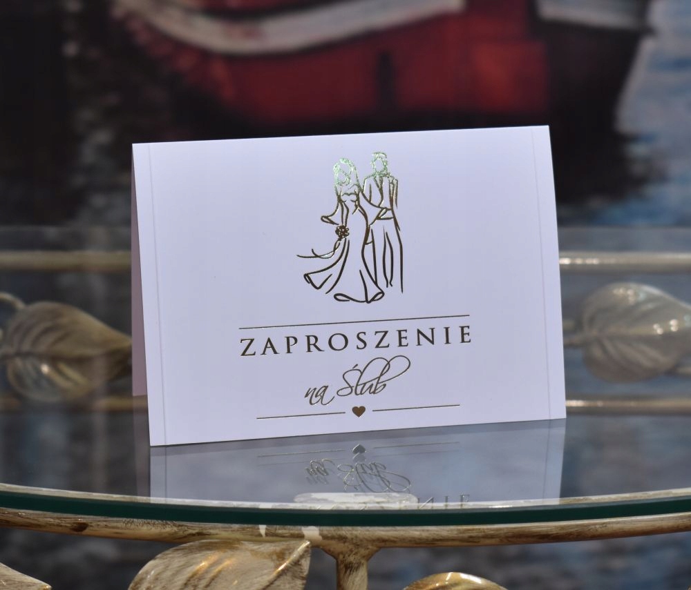 ZŁOTE ZAPROSZENIA ŚLUBNE GLAMOUR Marka inny