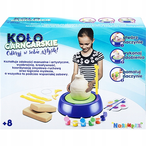 

Koło garncarskie zestaw z gliną farbami kreatywny