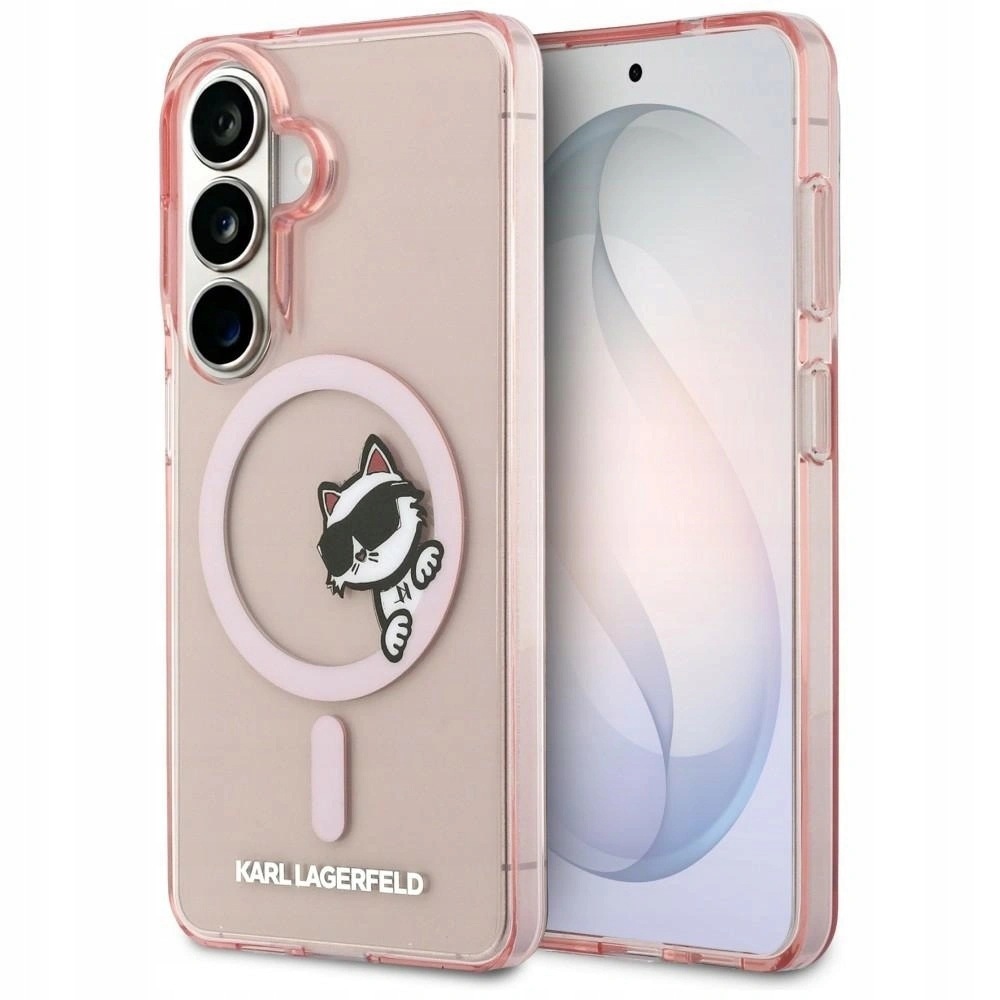 Pouzdro Karl Lagerfeld Peekaboo Choupette MagSafe Galaxy S26 Růžové