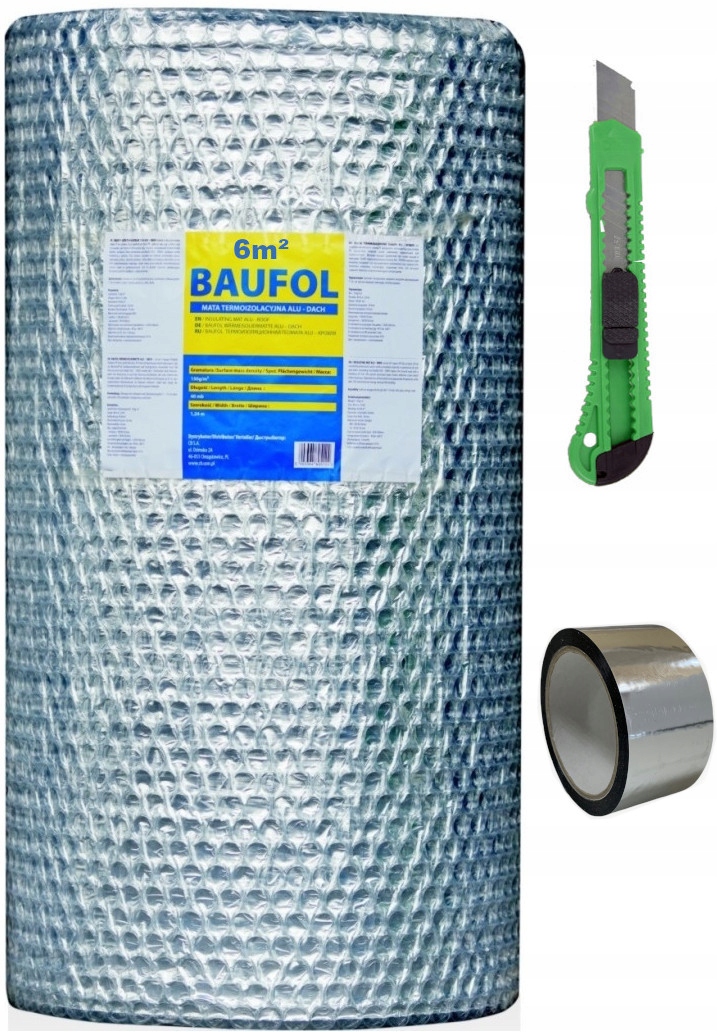 Termoizolační Podložka Baufol Alu Podkrovní Střecha 1,2 m x 5 m 6 m² Alu Páska