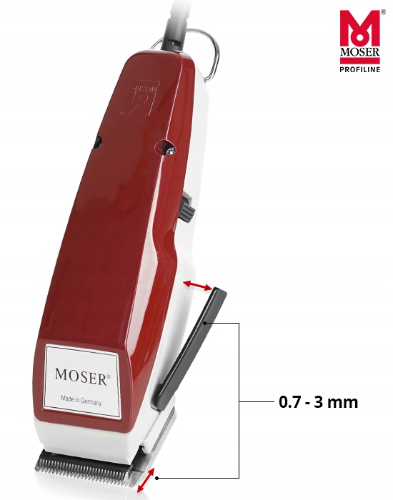 MASZYNKA DO WŁOSÓW MOSER 1400+ STAL PROFESJONALNA + zestaw nasadek Model 1400B Edition