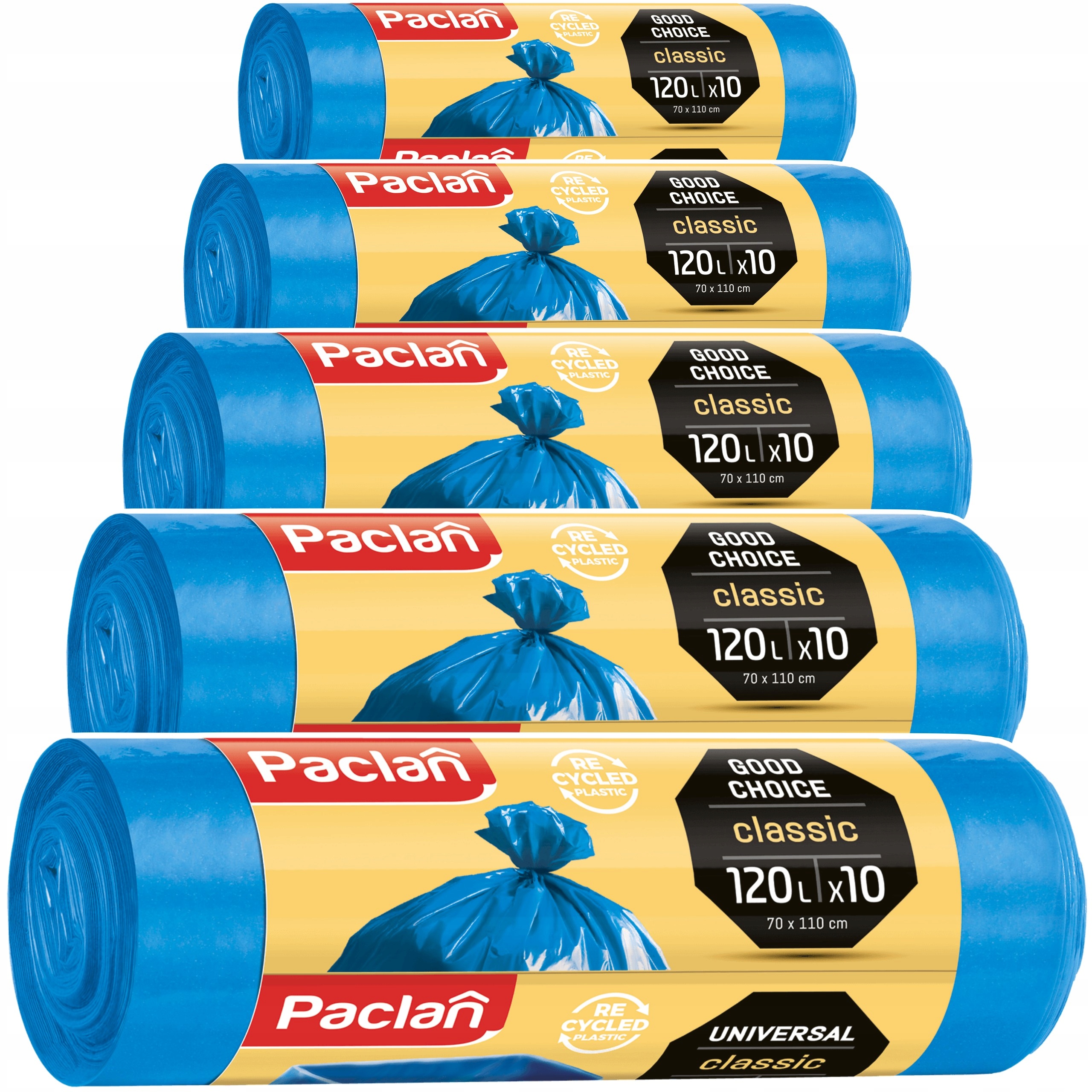 

Worki Na Smieci Classic 120L 50 szt Paclan 5 rolek