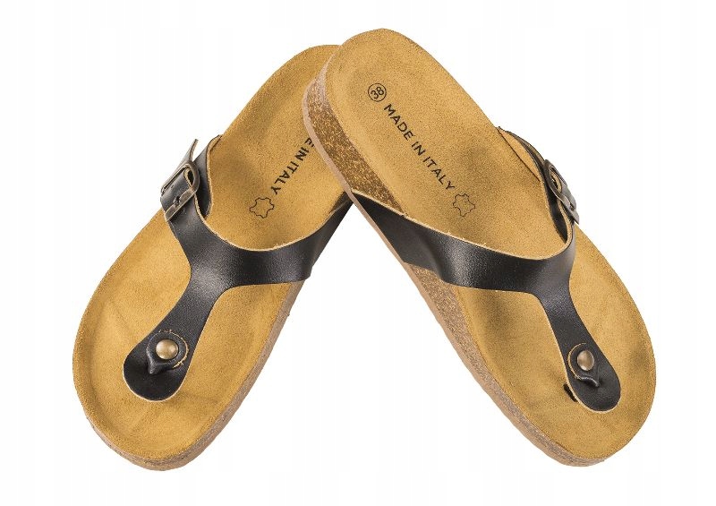 PROFILOWANE JAPONKI DAMSKIE ZDROWOTNE KOREK SKÓRA Rozmiar 40