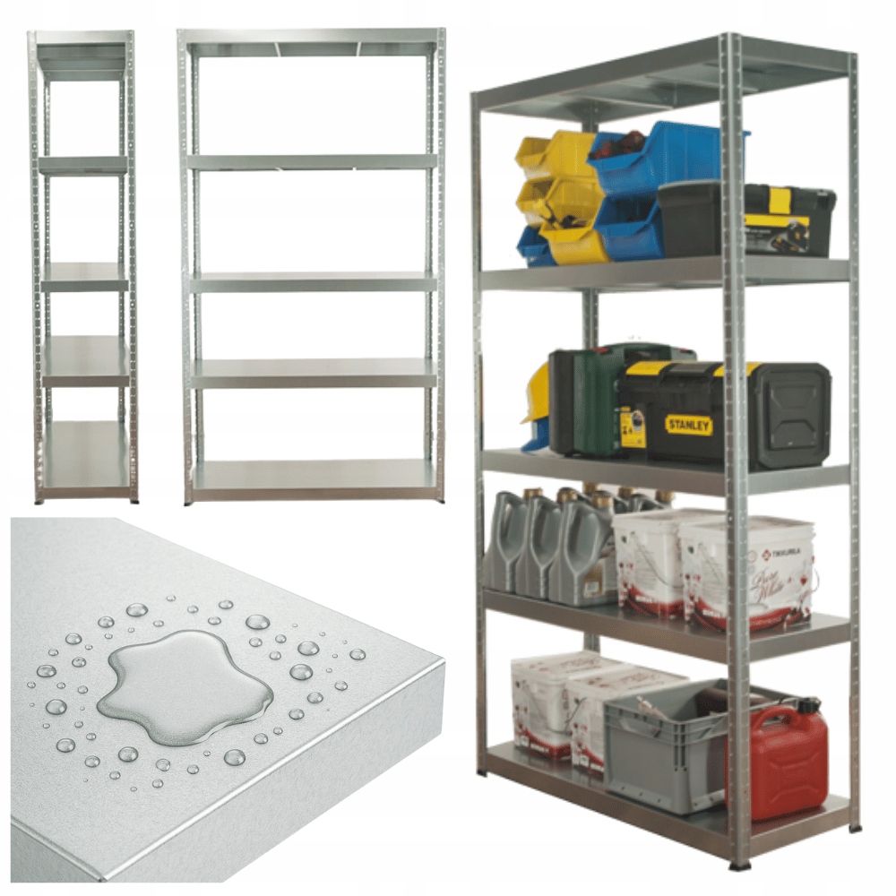 Celokovový regál 180x120x40, dielenský stojan 100 kg/p, skladový, pozinkovaný