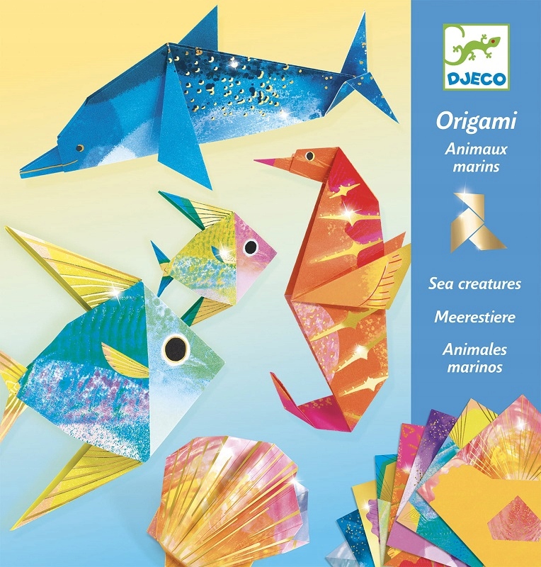 Metaliczne ORIGAMI dla dzieci Zwierzęta ryby DJECO