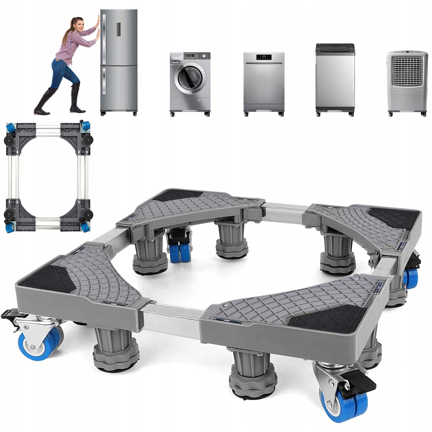 Podstawa Ruchoma Pod Łącznik Pralki Z Suszarką Regulowany W ZAKRESIE42-66CM