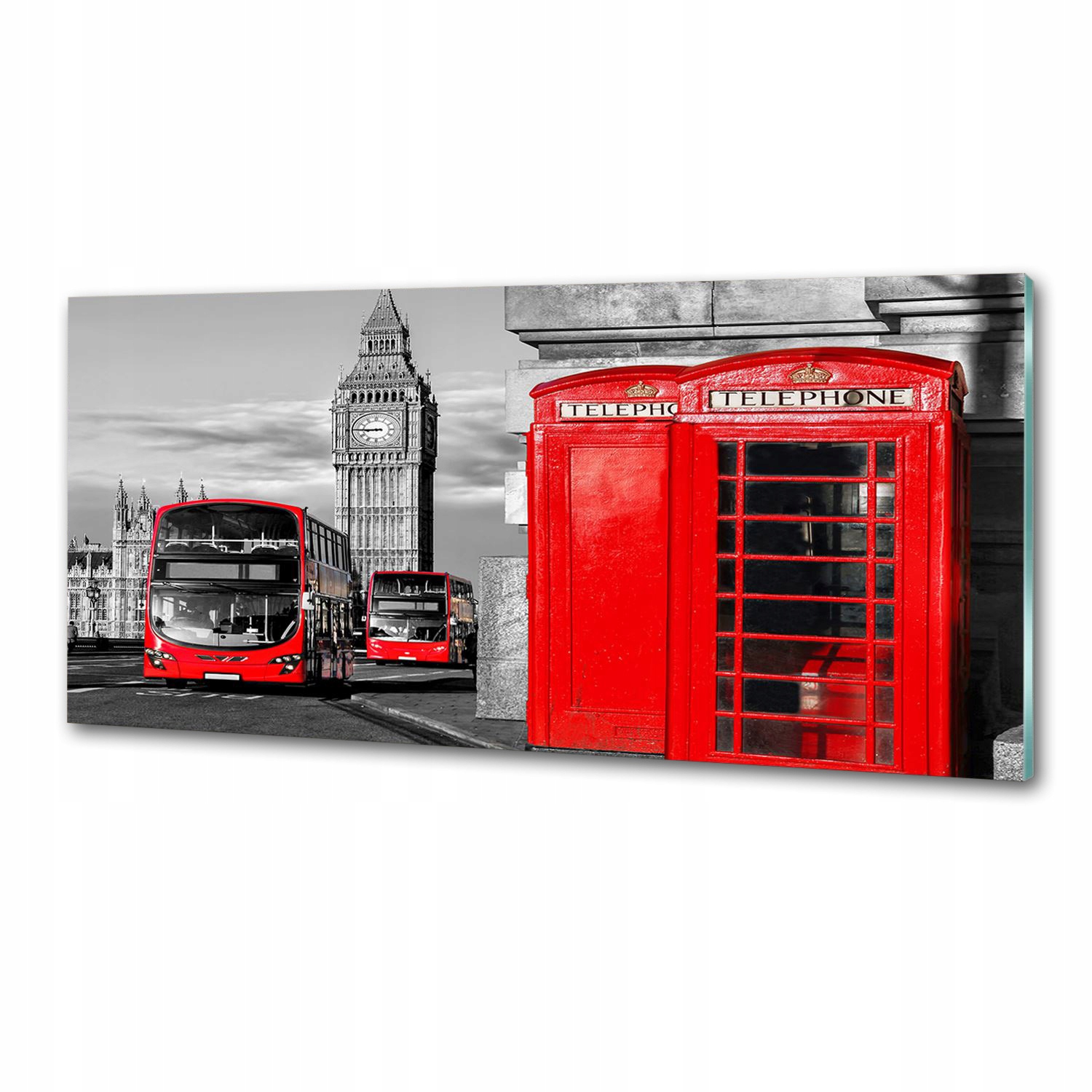 Panel do kuchyne Červené autobusy 125x50 cm Lepidlo