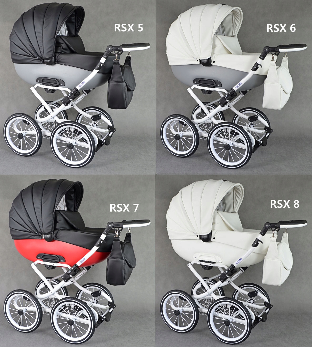 KLASYCZNY WÓZEK DZIECIĘCY 2W1 SKÓRA RETRO + Adaptery Maxi Cosi Cybex Rodzaj kół Pompowane