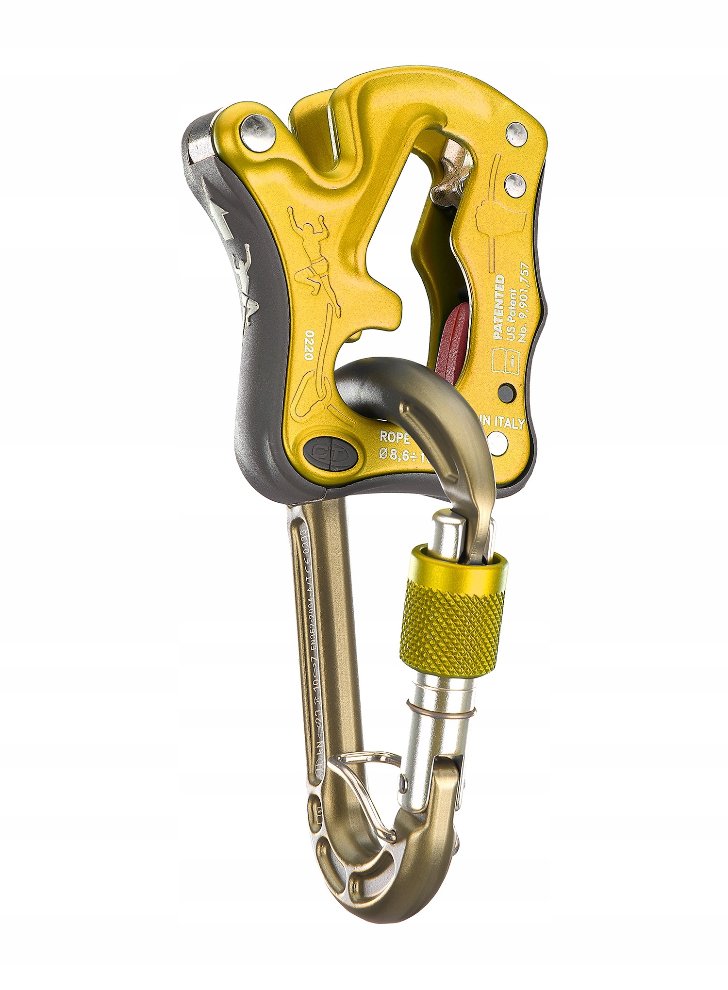 Zajišťovací přístroj Climbing Technology Click Up okrová technologie