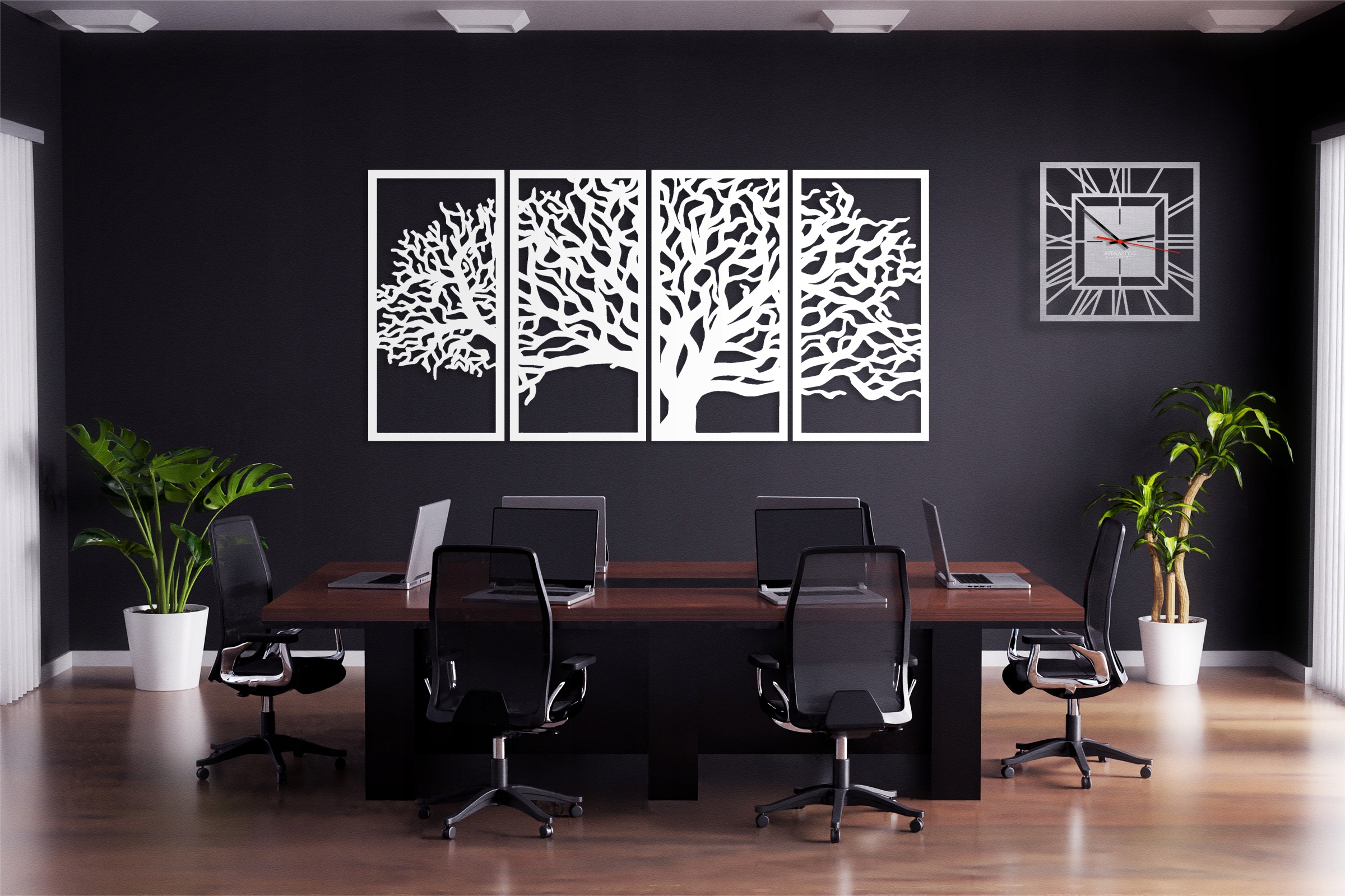 OBRAZ AŻUROWY DEKORACJA ŚCIENNA PANELE DRZEWO 3D Cechy dodatkowe bez ramy ozdobnej