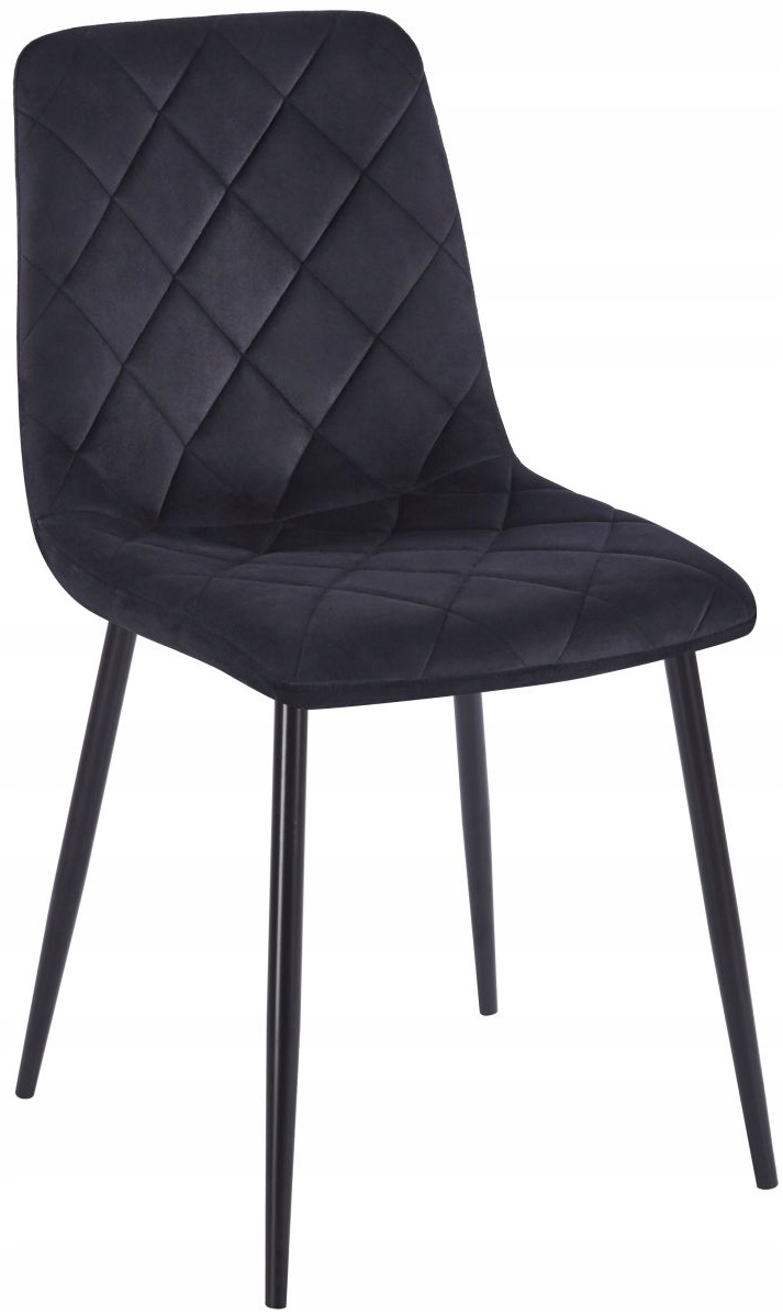 Krzesło Kuchenne VELLUTO Czarne Davis Velvet Riviera 100 Nogi Czarne Metal