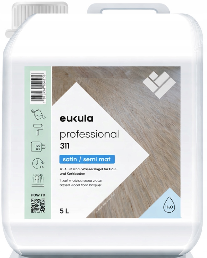 Eukula Professional 311 Satin 5L vrchní lak na dřevo a podlahy