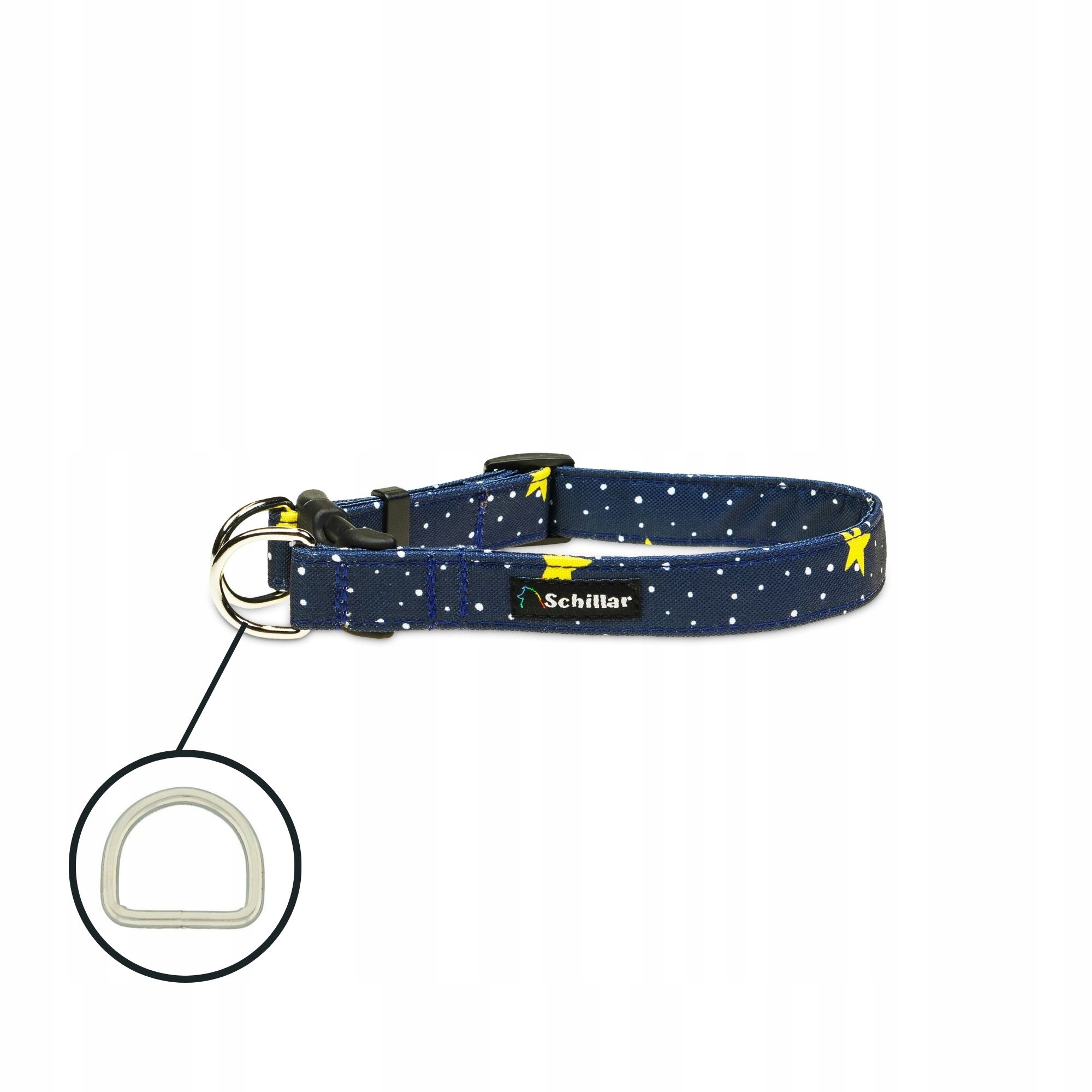 Obojek na sponu double lock pro velkého psa hvězdná obloha L XL 40-60 cm