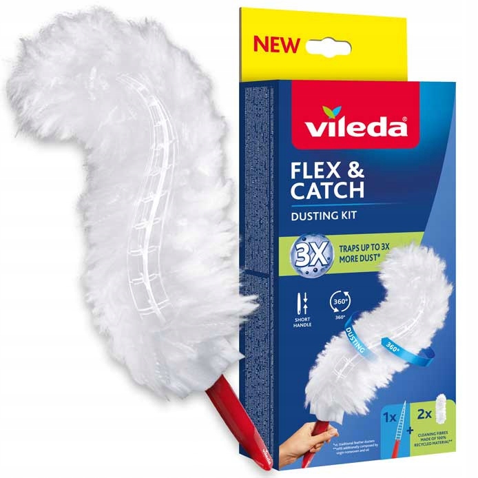 Levně Vileda Flex&Catch Metla na prach s krátkou rukojetí 2 náplně
