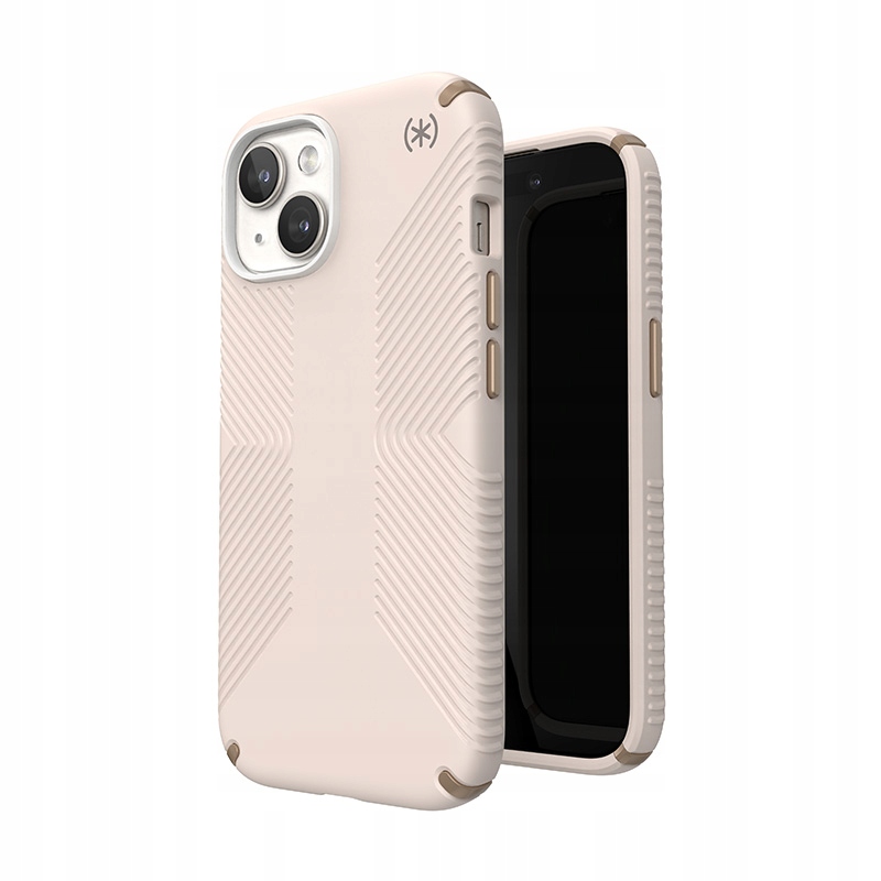 Speck Presidio2 Grip pouzdro pro iPhone 15 14 13 Bleached Bone Heirloom Gold
