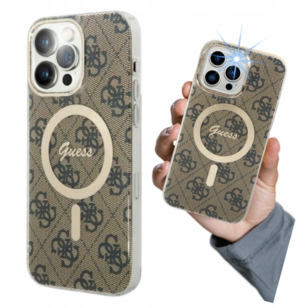 Etui do iPhone 13 Pro 13, Guess IML 4G do MagSafe, solidna obudowa, case