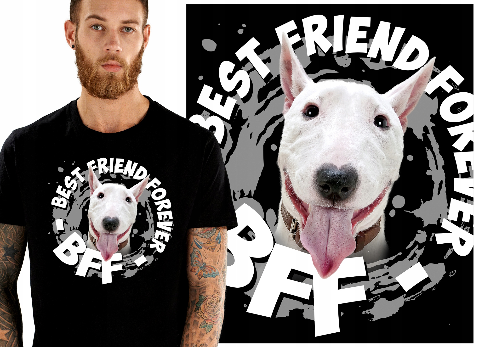 

Bff Pitbull Collie Mops Husky Koszulka Męska L