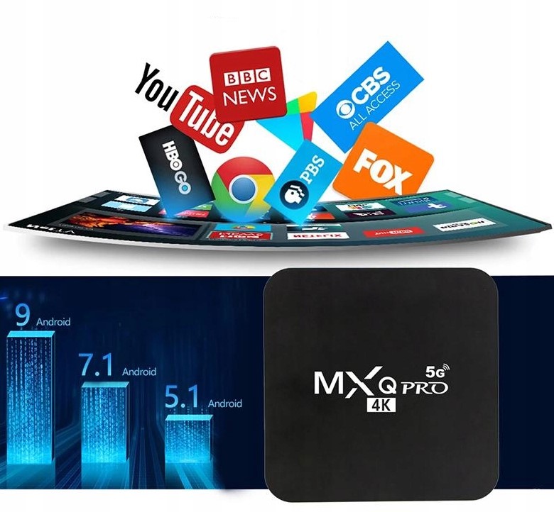SMART TV BOX 1/8GB MXQ PRO 4K 5G DEKODER ANDROID 9.0 KODI PRZYSTAWKA WIFI S Pojemność dysku 8 GB