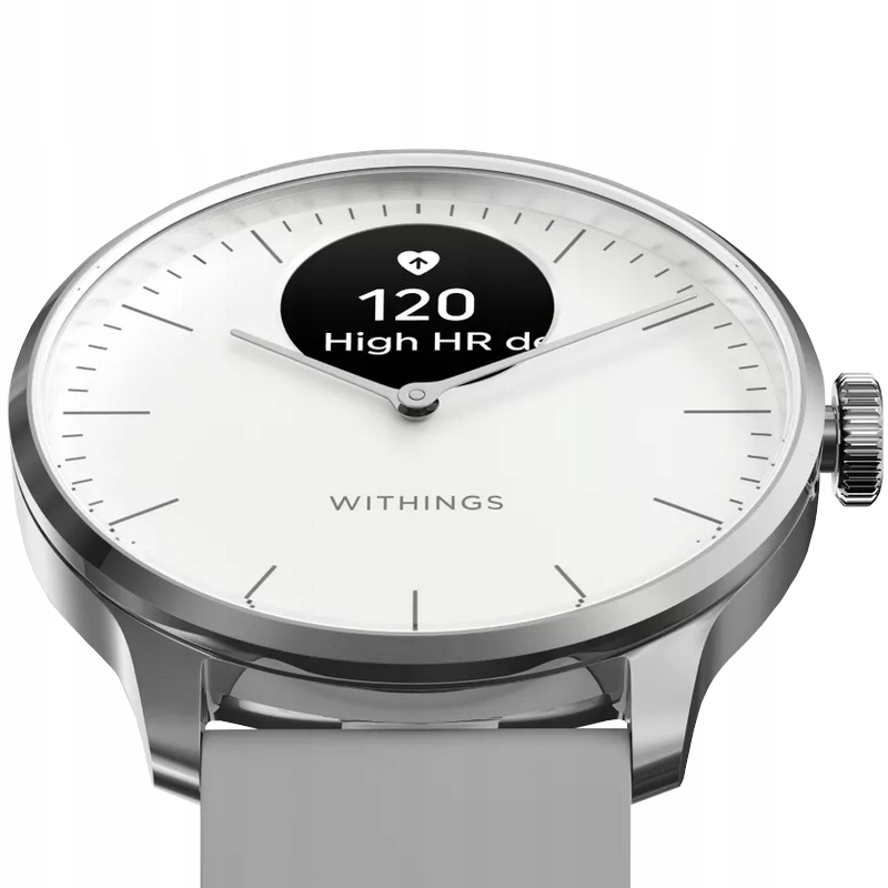 Withings Scanwatch Light hodinky na meranie pulzu, 37 mm, inteligentné hodinky, biela oceľ