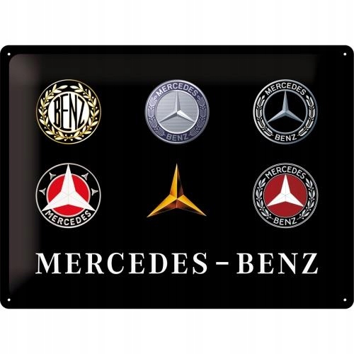 Mercedes Logo Szyld Tablica 30x40cm Retro Historia Marki