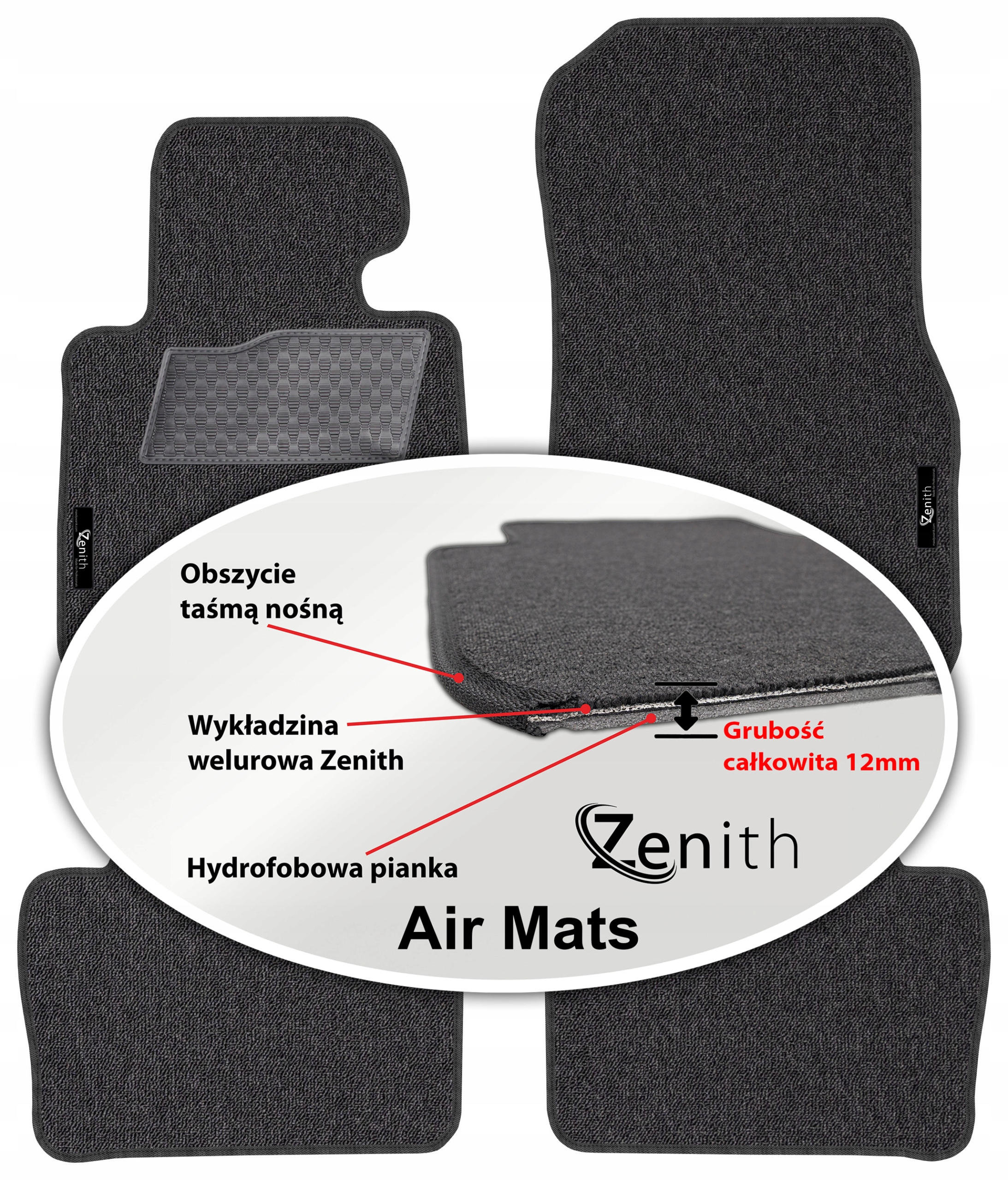 Bmw 3 F30 F31 2012-2018 Velúrové koberčeky do auta Zenith Air Mats