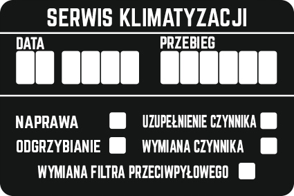 NAKLEJKI SERWISOWE 8 szt SERWIS KLIMATYZACJI 9x6cm