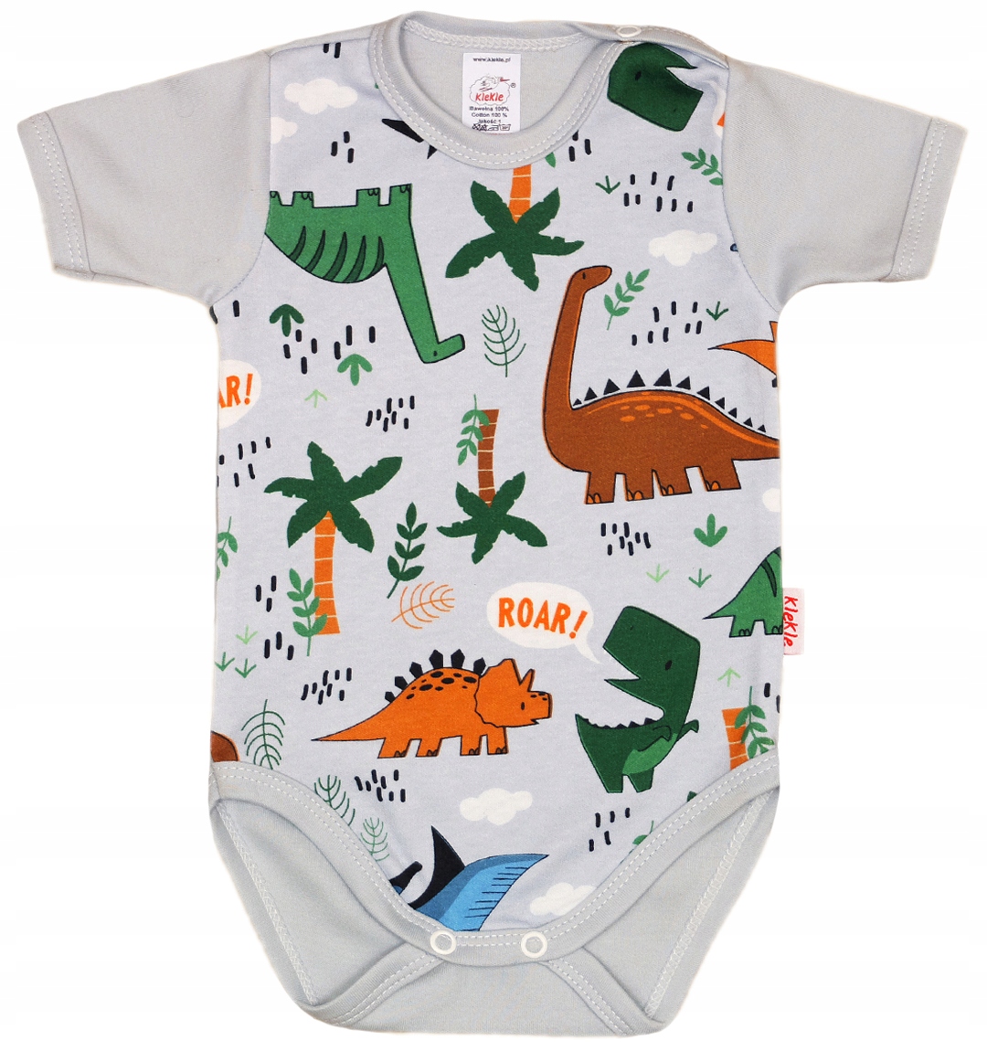Body KRÓTKI rękaw 100% Bawełna DINOZAURY r 62 KLEKLE