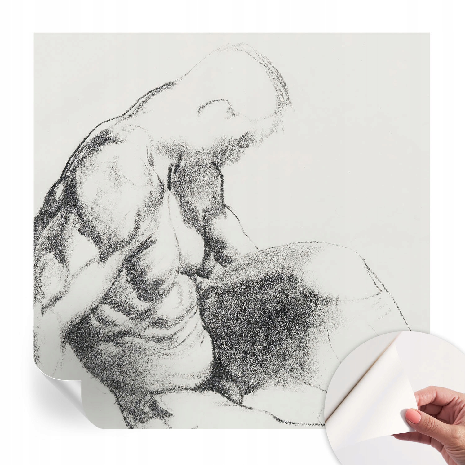 Samolepicí dekorativní fototapeta do ložnice Mužská skica 250 x 250 cm