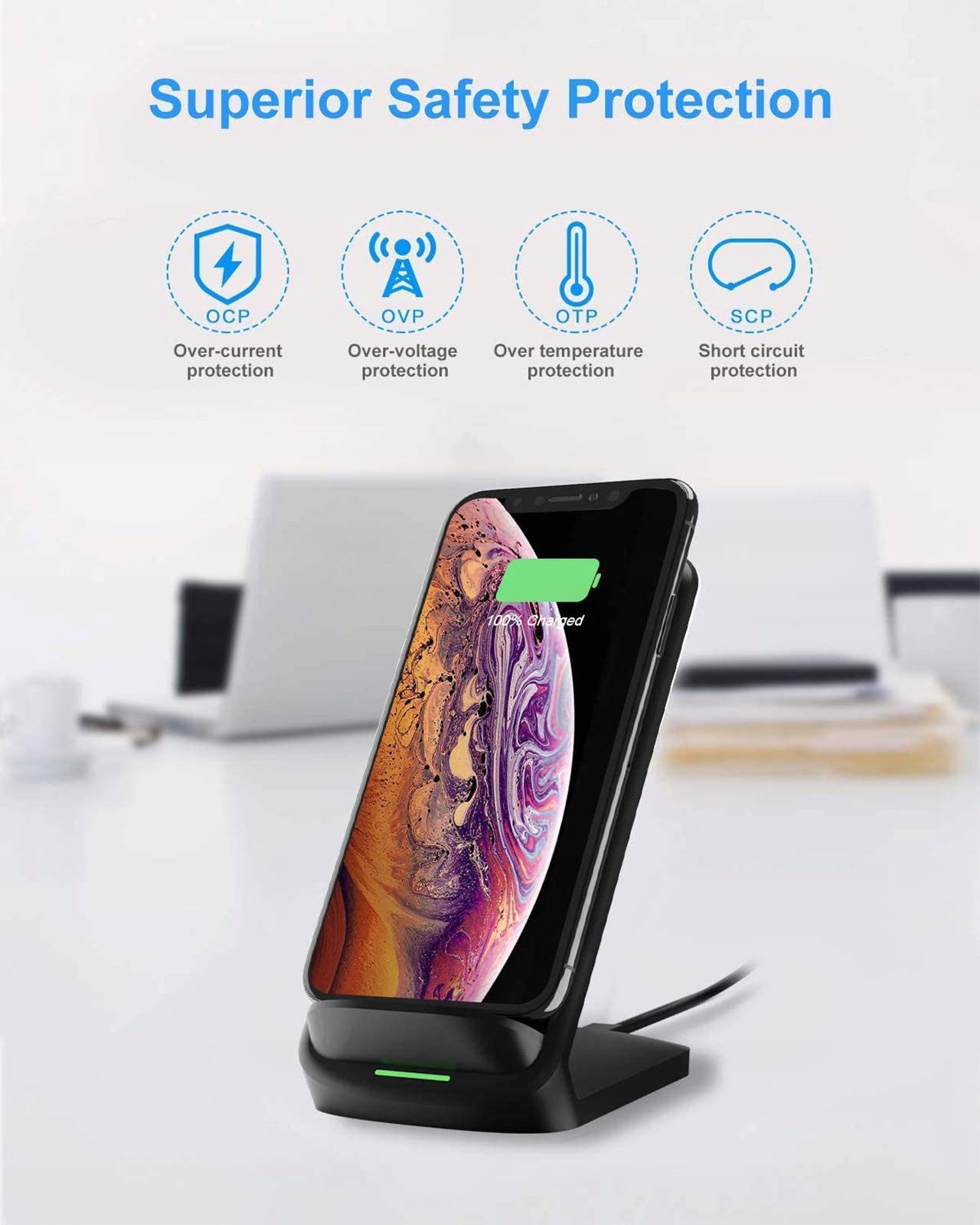 NANAMI Szybka Ładowarka Bezprzewodowa 10W Samsung iPhone Google LG — miniatura 4
